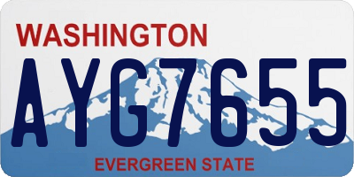 WA license plate AYG7655
