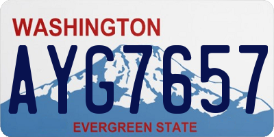 WA license plate AYG7657