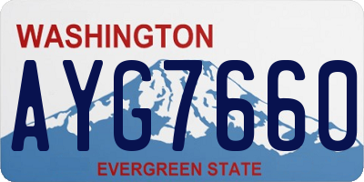 WA license plate AYG7660