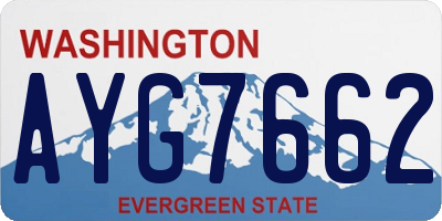 WA license plate AYG7662