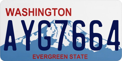 WA license plate AYG7664