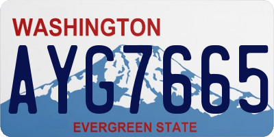 WA license plate AYG7665