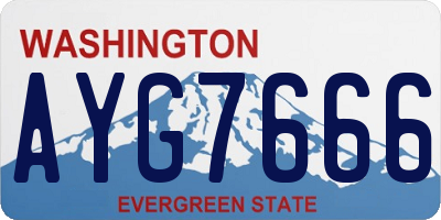 WA license plate AYG7666