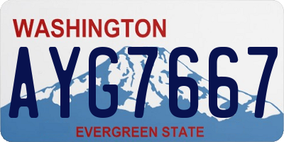 WA license plate AYG7667