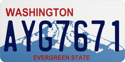 WA license plate AYG7671