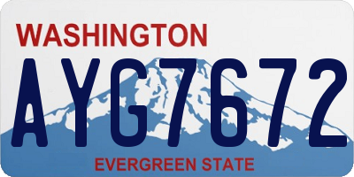 WA license plate AYG7672