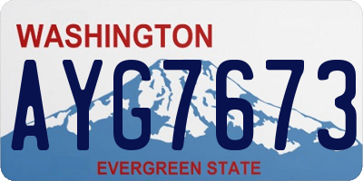 WA license plate AYG7673