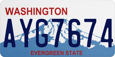 WA license plate AYG7674