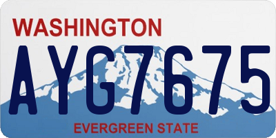 WA license plate AYG7675