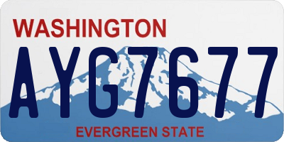 WA license plate AYG7677