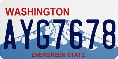 WA license plate AYG7678