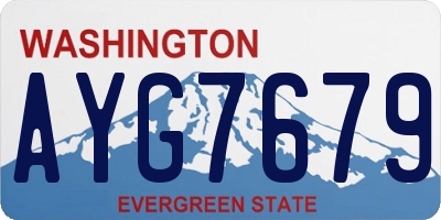 WA license plate AYG7679