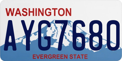 WA license plate AYG7680