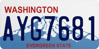 WA license plate AYG7681