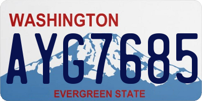 WA license plate AYG7685