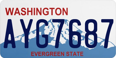 WA license plate AYG7687