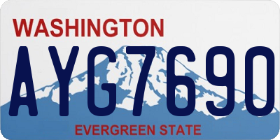 WA license plate AYG7690