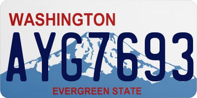 WA license plate AYG7693