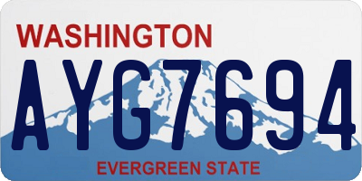 WA license plate AYG7694
