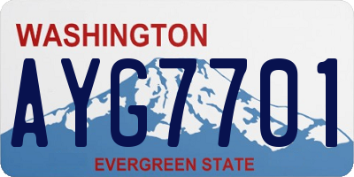 WA license plate AYG7701