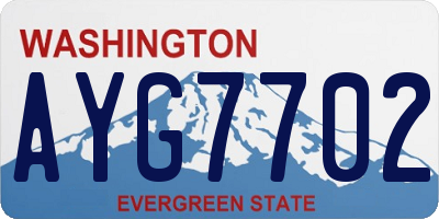 WA license plate AYG7702