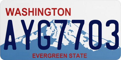 WA license plate AYG7703