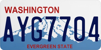 WA license plate AYG7704