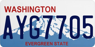 WA license plate AYG7705