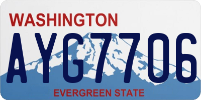 WA license plate AYG7706