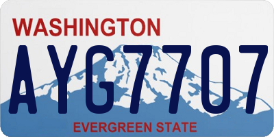 WA license plate AYG7707