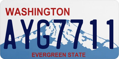 WA license plate AYG7711