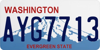 WA license plate AYG7713