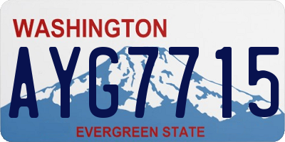 WA license plate AYG7715