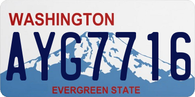 WA license plate AYG7716