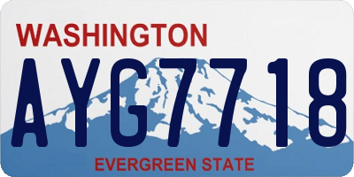 WA license plate AYG7718