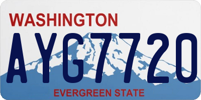 WA license plate AYG7720