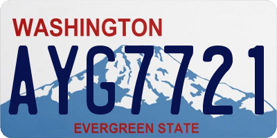 WA license plate AYG7721
