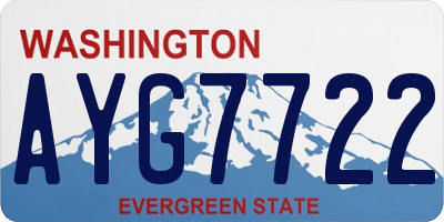 WA license plate AYG7722