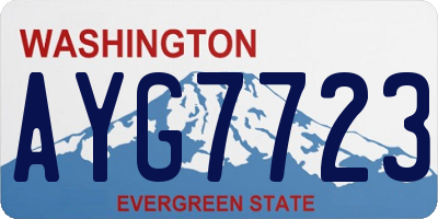 WA license plate AYG7723