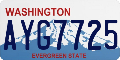 WA license plate AYG7725