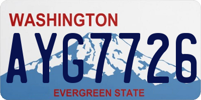 WA license plate AYG7726
