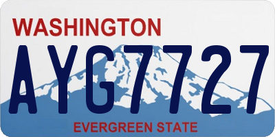 WA license plate AYG7727