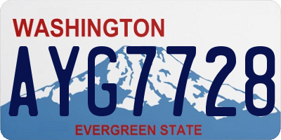 WA license plate AYG7728