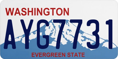 WA license plate AYG7731