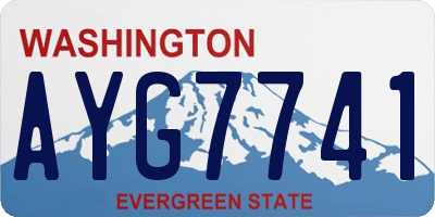 WA license plate AYG7741