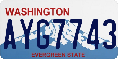 WA license plate AYG7743