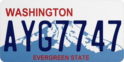 WA license plate AYG7747