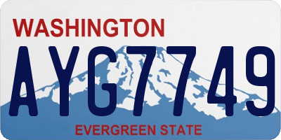 WA license plate AYG7749