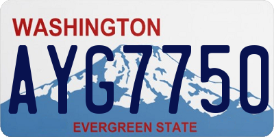 WA license plate AYG7750