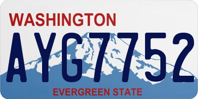 WA license plate AYG7752
